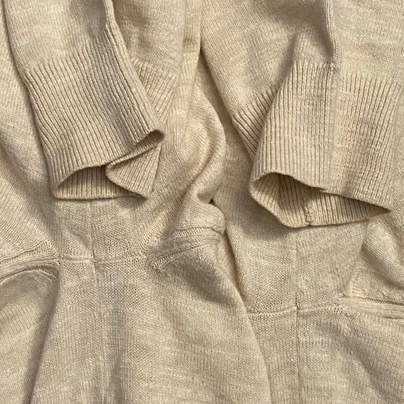 Lucky Brand Long Sleeve V Neck Cream Sweater Raglan Knit Ribbed Henley Small S - Picture 14 of 16